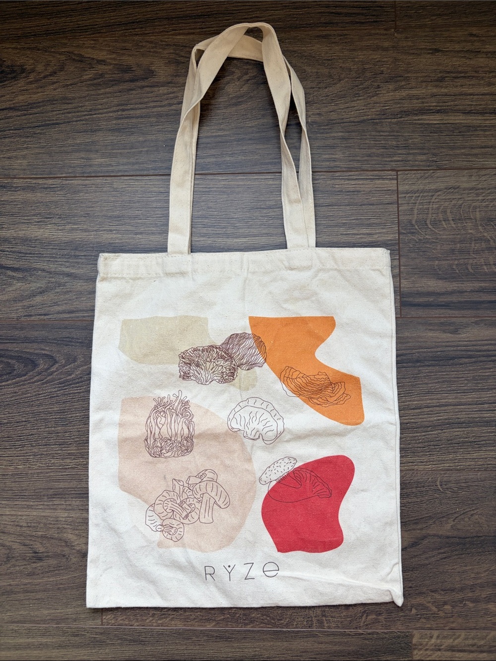 Canvas style Book-bag with Mushroom Design